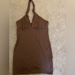 Brown slim fitted Dress, large